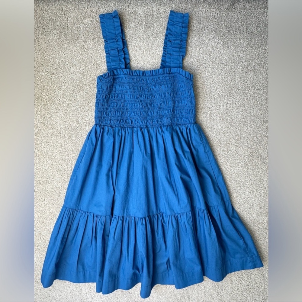 Abercrombie & Fitch Blue Ruffled Strap Mini Dress
